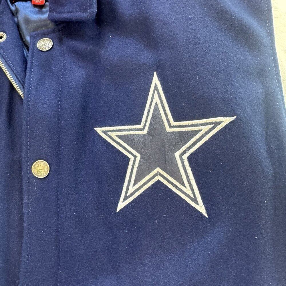 NFL Dallas Cowboys 5X Super Bowl Champions Patches Varsity Jacket Size Medium - Picture 6 of 12